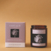 Vela Aromática con fragancia de rosa blanca y pera en envase de vidrio ámbar